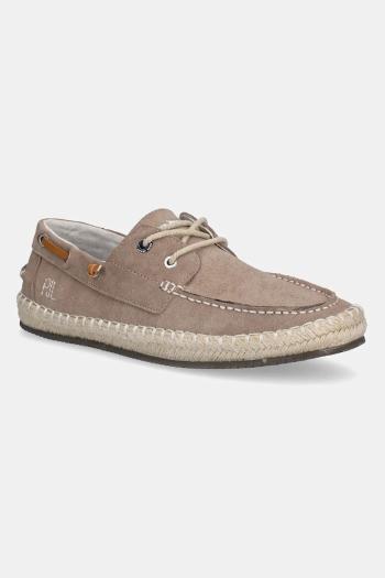 Semišové espadrilky Pepe Jeans TOURIST DECK béžová farba, PMS10335