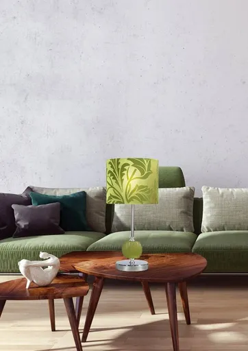 Chromová/zelená stolní lampa Cort