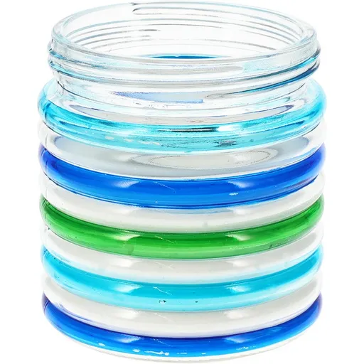 Repelentní svíčka Citronella Stripes, 780 g, 11 v 12 cm, modrá