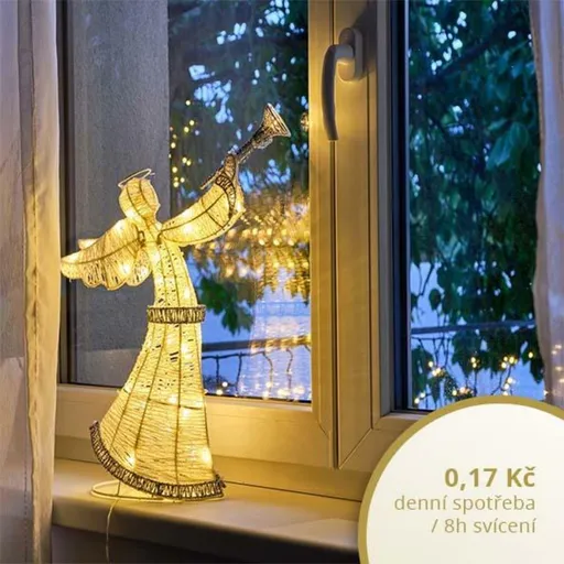 DecoLED Světelný anděl  50cm, teple bílý
