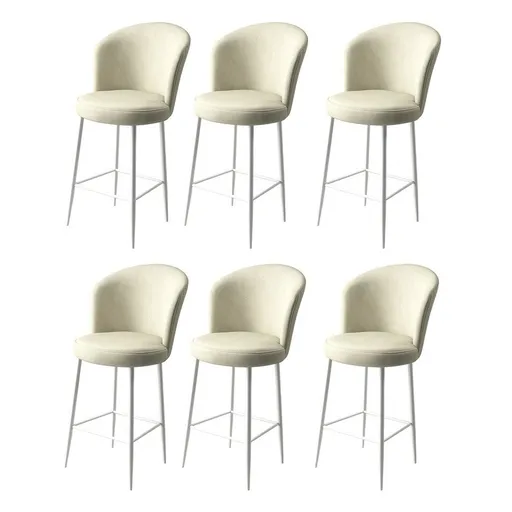 Sada barových židlí Alte Cream and White, 6 ks, 6 ks