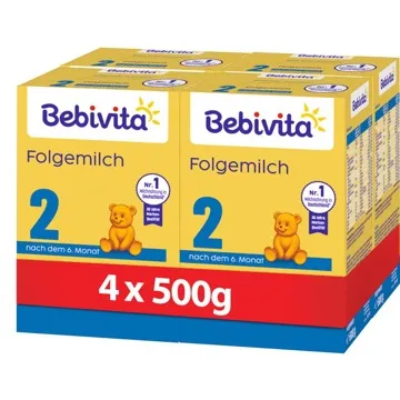 BEBIVITA 2 Pokračovací kojenecká výživa 6m+  4× 500 g (4018852021070)