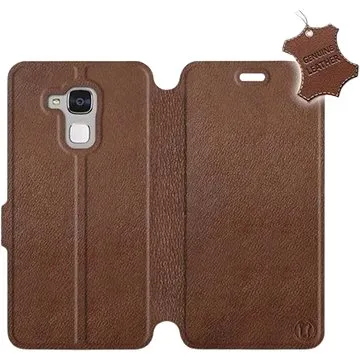 Flip pouzdro na mobil Honor 7 Lite - Hnědé - kožené -  Brown Leather (5903226496549)