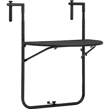 Závěsný stůl na balkon hnědý 60x64x83,5 cm plast imitace ratanu (47895)