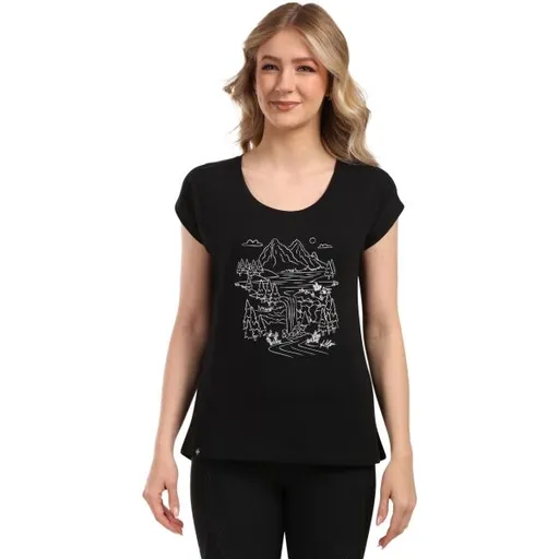 KILPI ROANE Dámské tričko z bavlny, černá, velikost