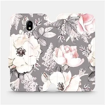 Flipové pouzdro na mobil Samsung Galaxy J5 2017 - MX06S Květy na šedém pozadí (5903516021161)