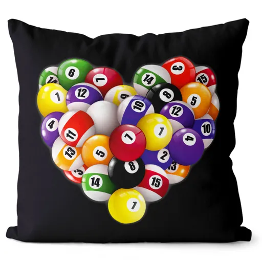 Polštář Kulečníkové srdce (Velikost: 55 x 55 cm)