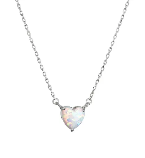 Evolution Group - Pavona Srdíčkový náhrdelník se syntetickým opálem 12147.1