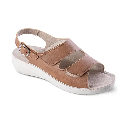 Dámské sandály na klínku karamelové vel. 40