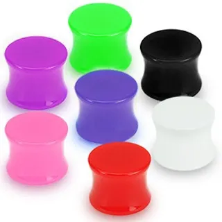 Plug do ucha UV sedlový - Tloušťka : 10 mm, Barva piercing: Černá