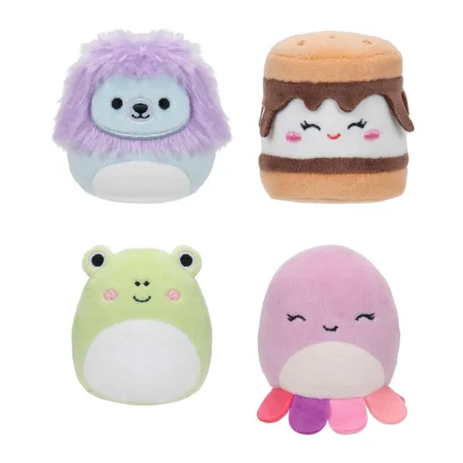 Squishmallows Micromallows 4Pack - Žába, Chobotnice, Lev, S'more