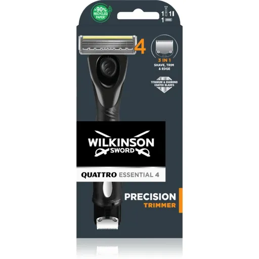 Wilkinson Sword Quattro Precision Trimmer holicí strojek + náhradní břity 1 ks