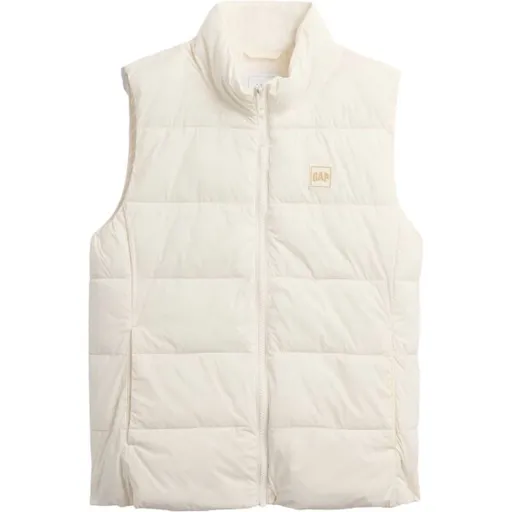 GAP V-FRCH LOGO LW PUFFER Dámská vesta, bílá, velikost