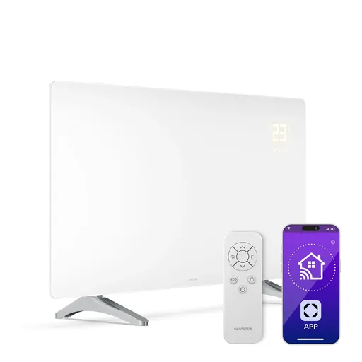 Klarstein Wonderglass infračervený panel | 720 W | 8 - 15 m² | Moderní design skla | 120 x 68 cm
