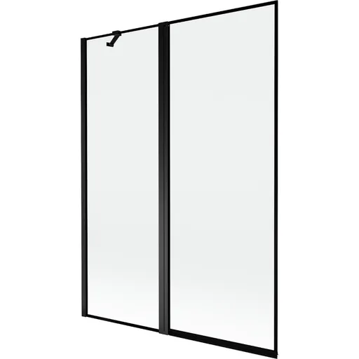 MEXEN MIST vanová zástěna 130x150 cm 6mm f+s, černá, okraj, levá 8A9-130-011-70-70-L