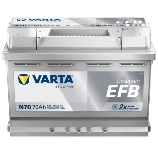 Autobaterie Varta Dynamic EFB 70Ah, 12V, 760A, N70