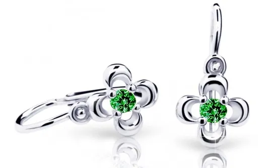Cutie Jewellery Dětské náušnice z bílého zlata C2013-10-X-2 zelená