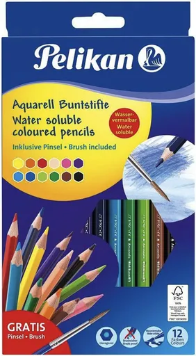 Pastelky akvarelové 12 ks