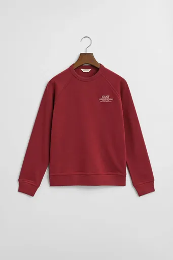 MIKINA GANT GRAPHIC RAGLAN C-NECK SWEAT PLUMPED RED