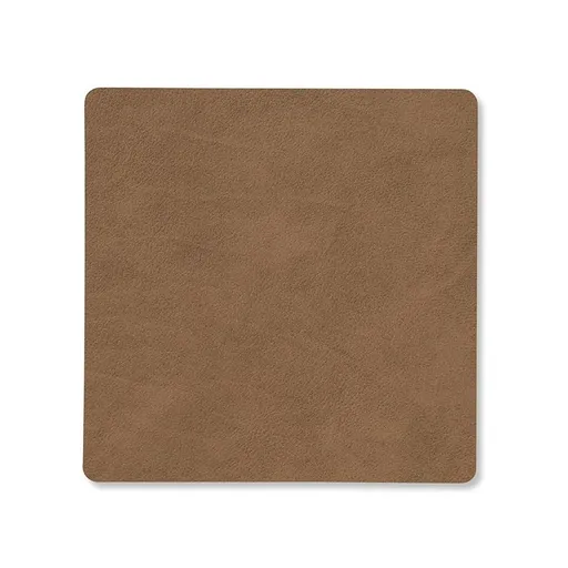 Podtácek SQUARE NUPO 10 x 10 cm, hnědá, kůže, LIND DNA