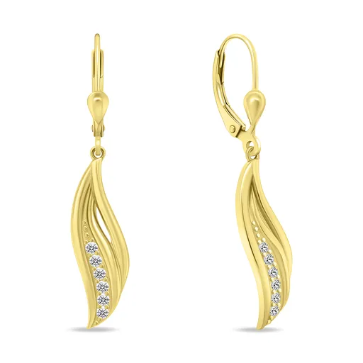 Brilio Silver Slušivé pozlacené náušnice se zirkony EA274Y