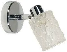 Chromová nástěnná lampa se skleněným stínidlem Trans