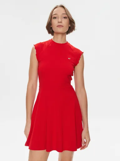 Tommy Jeans dámské červené šaty Babylock DW0DW17928 XL