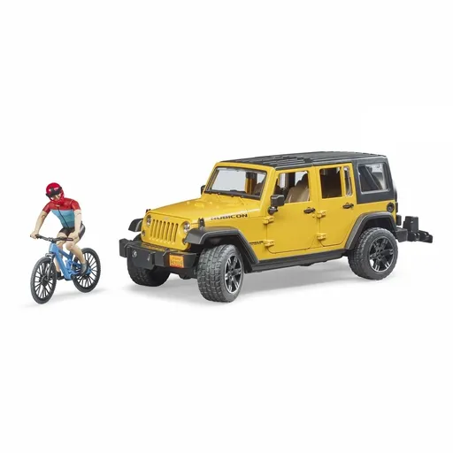 Bruder 2543 Jeep Wrangler Rubicon Unlimited s horským kolem a cyklistou, 3 ks
