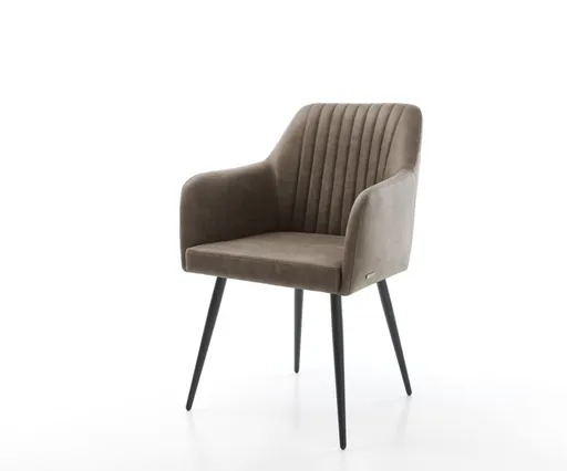 Jídelní židle Greg-Flex taupe vintage zúžená podnož černá