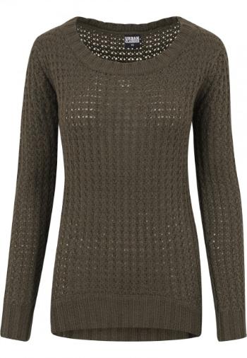 Urban Classics Ladies Long Wideneck Sweater olive - 4XL