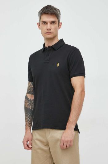 Bavlněné polo tričko Polo Ralph Lauren černá barva