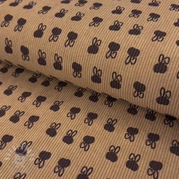 Kordbársony STRETCH Small bunny design C