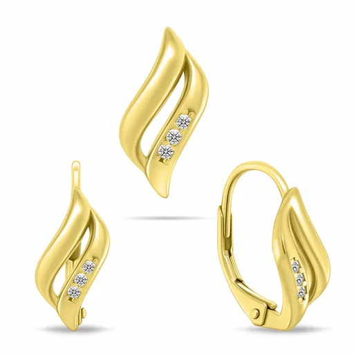 Brilio Silver Půvabný set pozlacených šperků se zirkony SET292Y (přívěsek, náušnice)