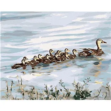 Zuty - Malování podle čísel - KACHNA S MLÁĎATY (D. RUSTY RUST), 80x100 cm, vypnuté plátno na rám (HRAmmb03385nad)