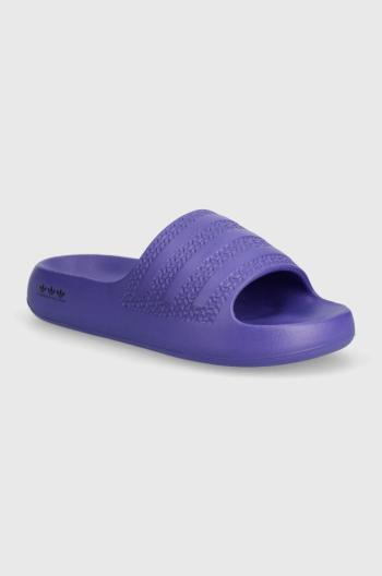 Pantofle adidas Originals ADILETTE AYOON W dámské, fialová barva, na platformě, IE5619