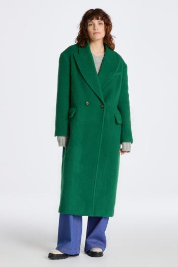 KABÁT GANT WOOL BLEND OVERCOAT FOREST GREEN