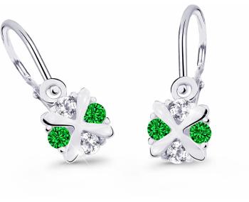Cutie Jewellery Něžné dětské náušnice z bílého zlata C2753-10-X-2 zelená