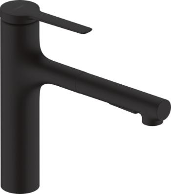 Drezová batéria Hansgrohe Zesis M33 s vyťahovacou spŕškou, 2 prúdy matná čierna 74823670