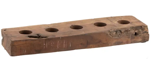 Dřevěný svícen z recyklovaného dřeva Fabroi - 58*10*8 cm J-Line by Jolipa