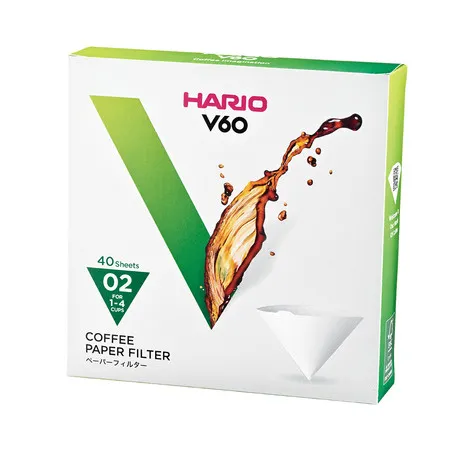 Papírové filtry Hario V60-02 40 ks, bílé (VCF-02-40W)