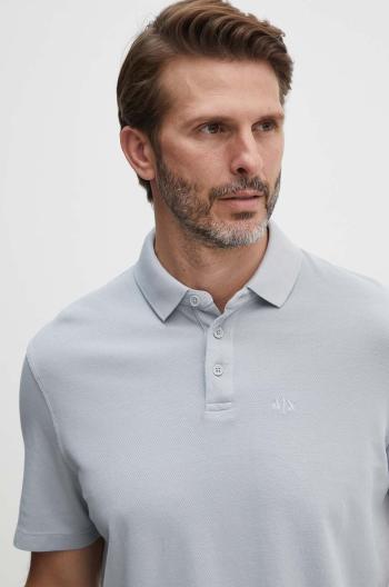 Bavlněné polo tričko Armani Exchange šedá barva, 3DZFAB ZJXUZ