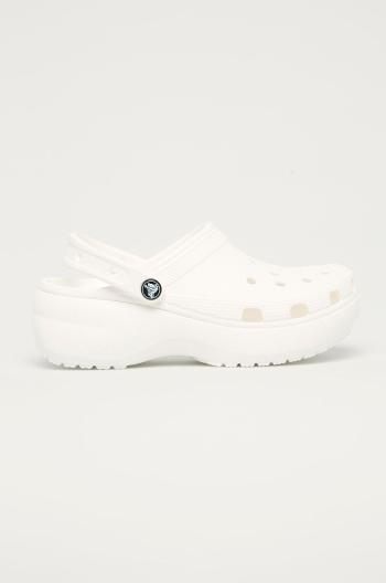 Pantofle Crocs Classic Platform Clog dámské, bílá barva, 207989