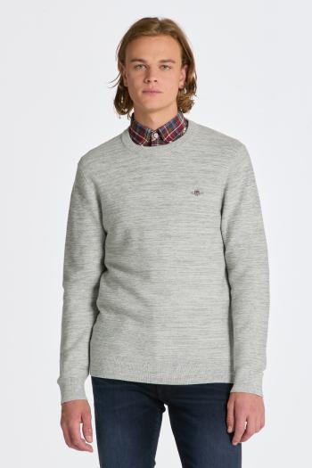 SVETR GANT 2TONE LINKS-LINKS C-NECK GREY MELANGE