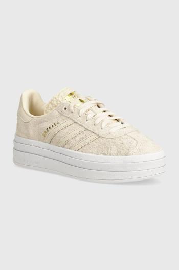 Kožené sneakers boty adidas Originals Gazelle Bold béžová barva, IG4380