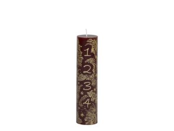 Červeno měděná adventní svíčka s čísly 1- 4 Advent Candle - Ø 5*20cm / 48h 71097133