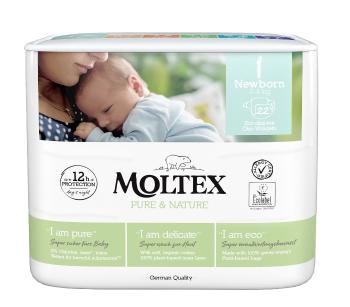 Moltex Pure & Nature Newborn 2-4 kg dětské pleny 22 ks