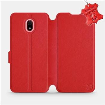 Flip pouzdro na mobil Xiaomi Redmi 8a - Červené - kožené -   Red Leather (5903516078387)