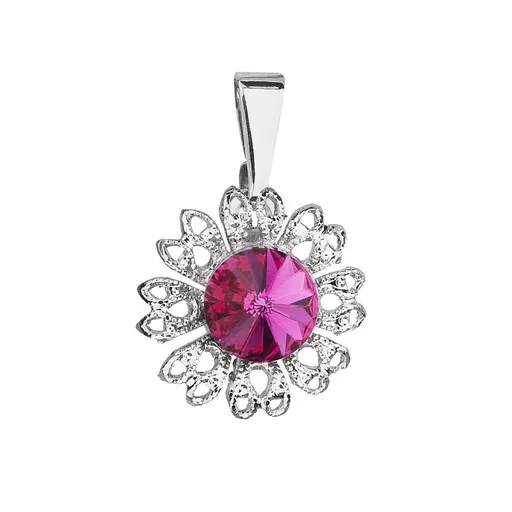 Evolution Group - Pavona Třpytivý přívěsek s krystalem Swarovski Květina 54032.3 fuchsia