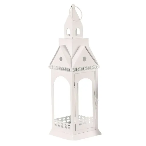 Kovová lucerna Kostelní věž, v. 46 cm, bílá