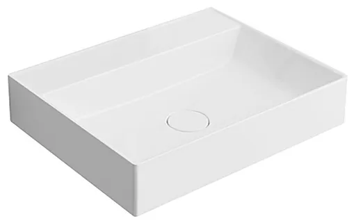 SAPHO TWIG umyvadlo, litý mramor, 60x47cm, kryt výpusti, bez otvoru, bílá TW060-0